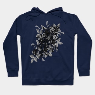 Black and White Floral Watercolor Design Hoodie